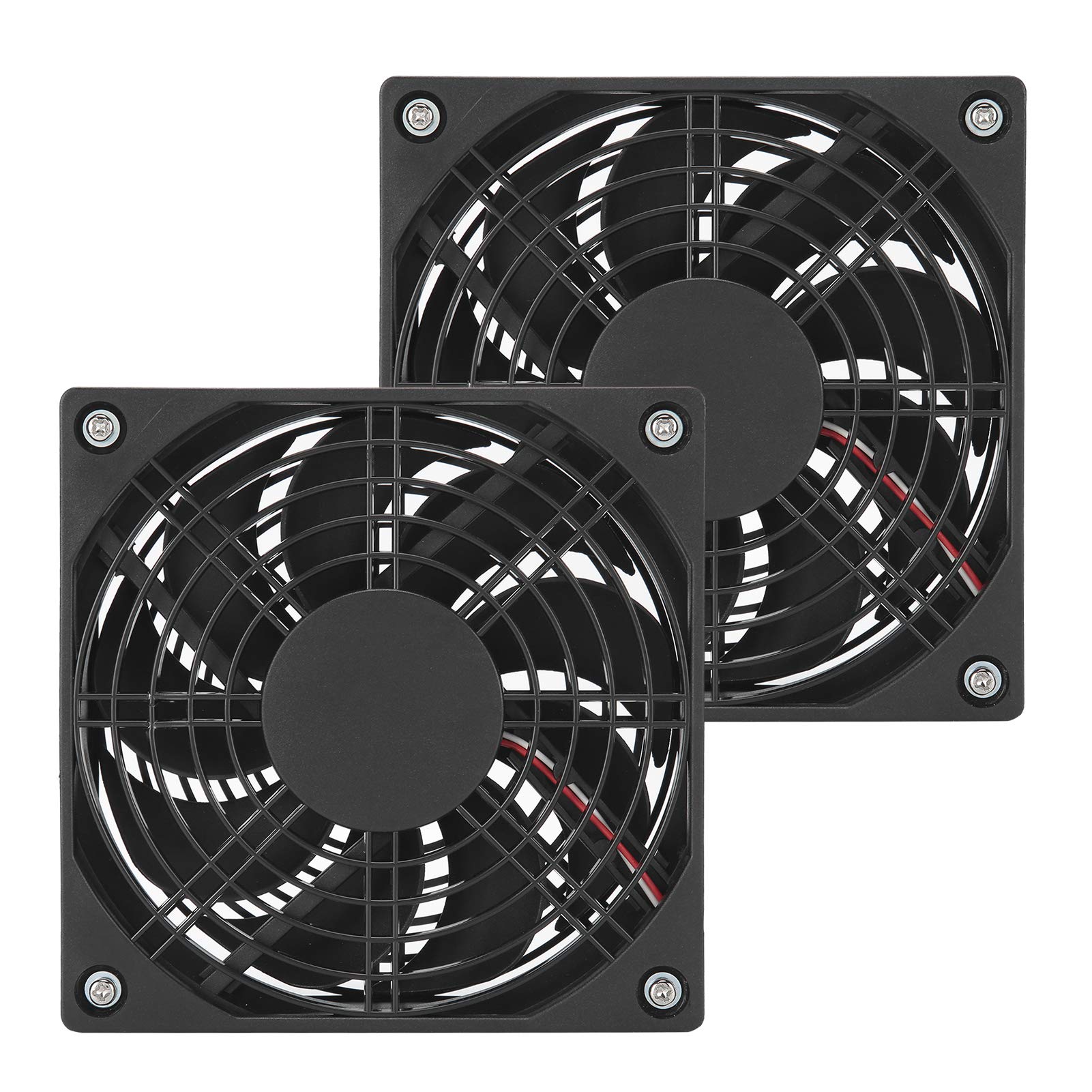 Lazmin112 2PCS Computer Case Fans, 5V 120mm Ultra Silent PC Cooler Fan, USB Interface, Suitable for All Kinds of Routers, TV Modem