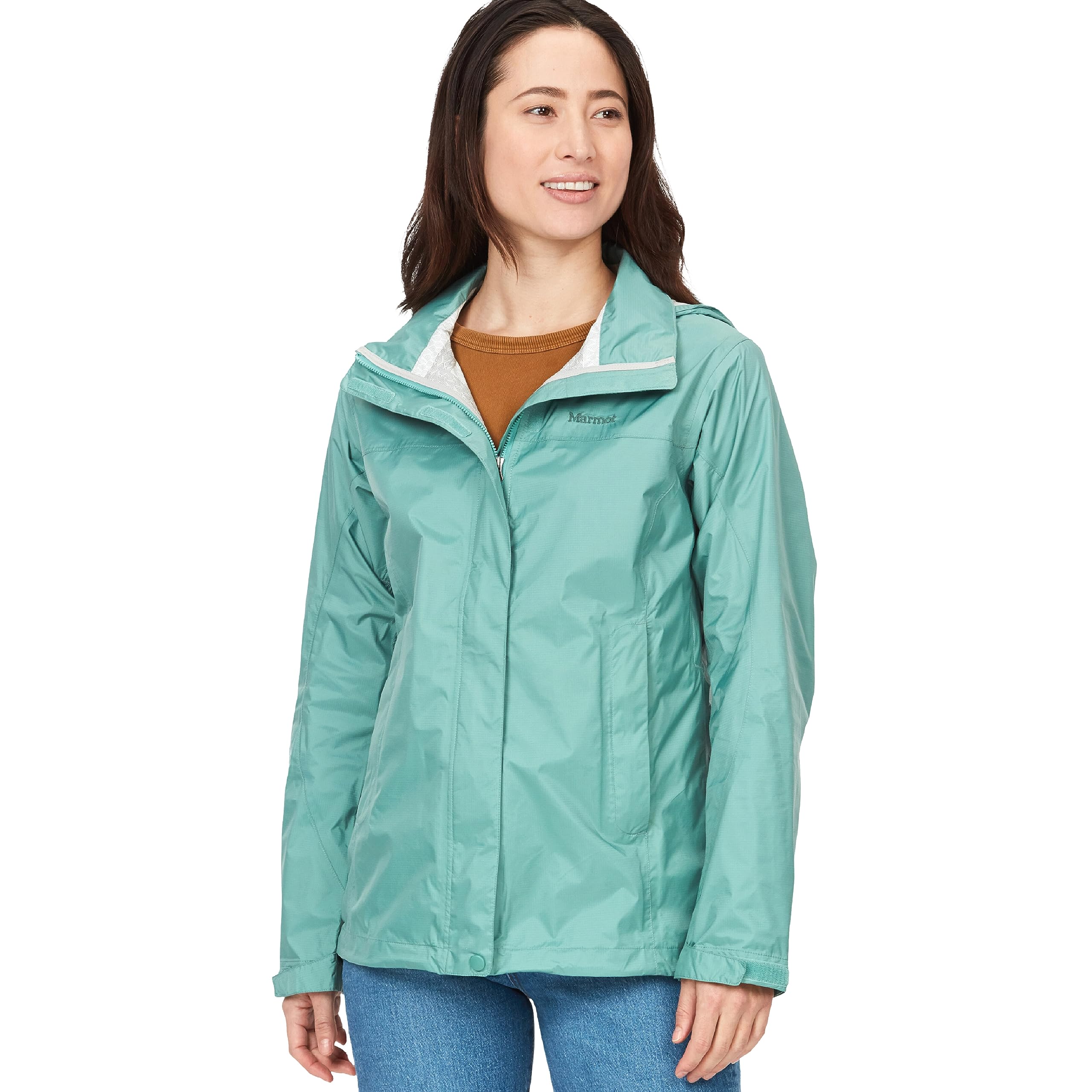 MARMOT Women’s PreCip ECO Jacket | Lightweight, Waterproof Jacket for Women, Ideal for Hiking, Jogging, and Camping, 100% Recycled, Blue Agave, XX-Large