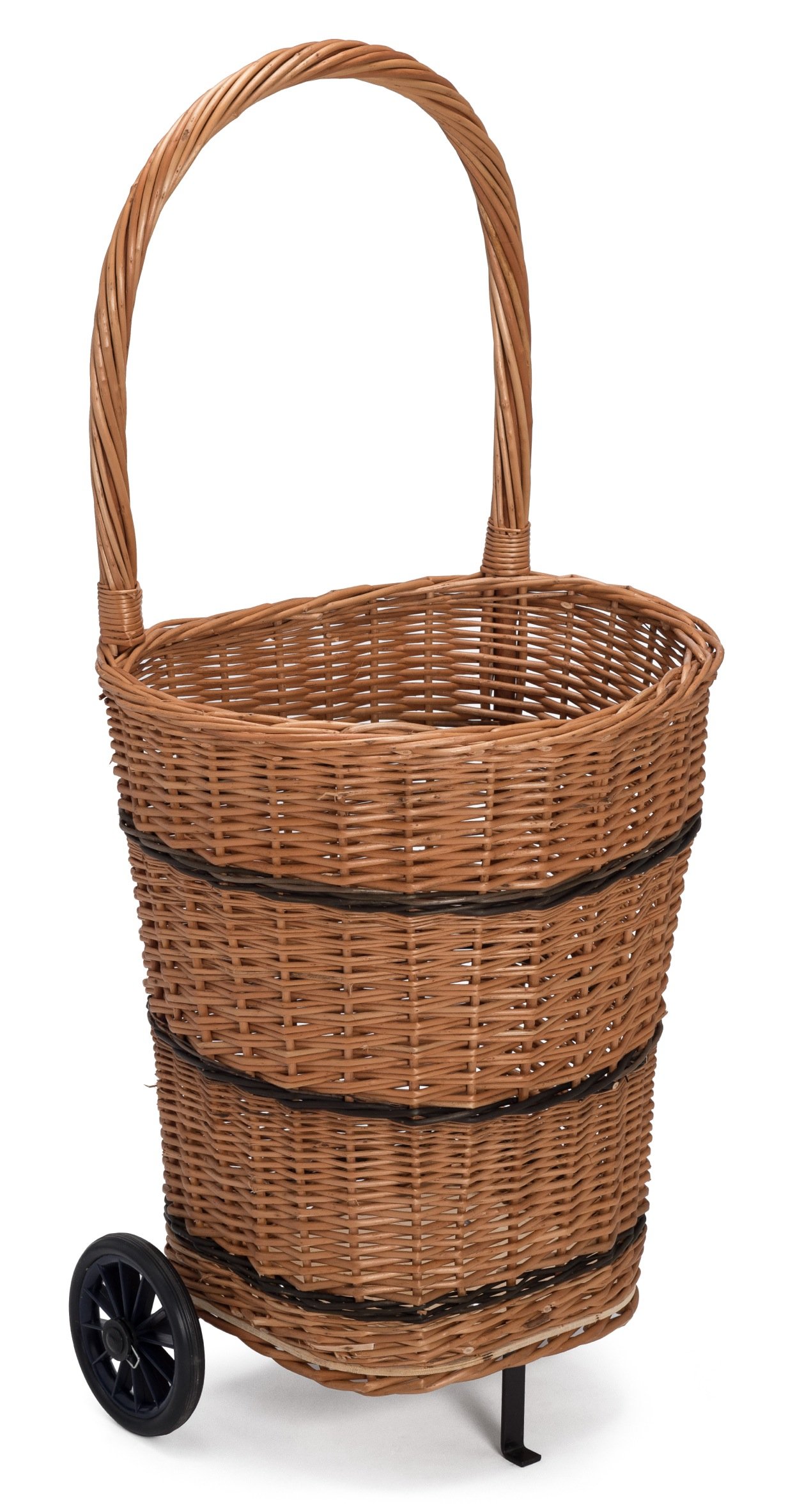 Prestige Wicker Trolley Basket Shopping/Log Holder, Willow, Natural, 35x45x58 cm, 141