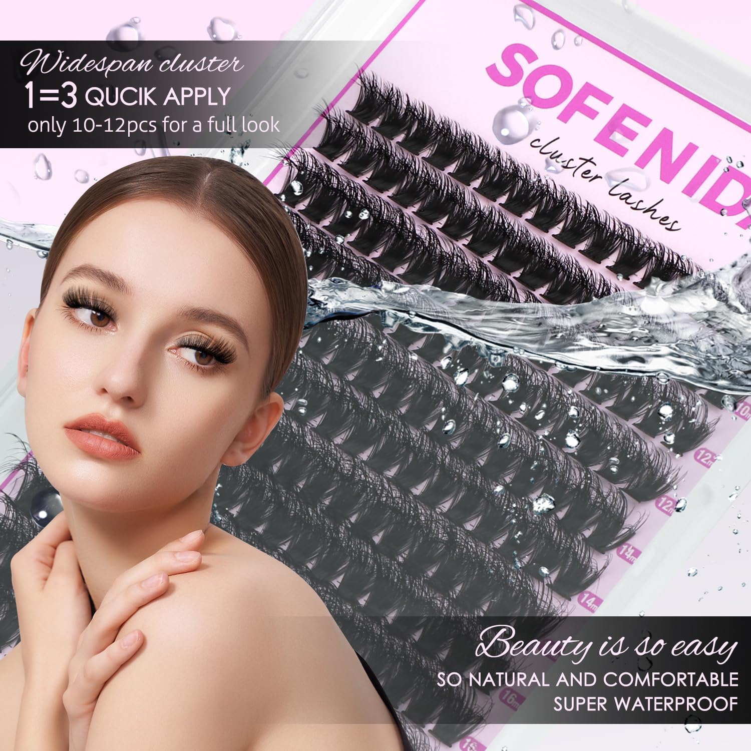 Lash Clusters Kit 80D Lash Clusters Kit 10-18mm Volume Eyelash Clusters D Curvature Cluster Eyelash Extensions 3D Wispy Lashes Clusters DIY Lash Extension Kit(80D-10-18MIX Thick Kit)