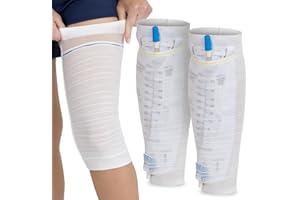 Vive Catheter Leg Bag Holder for Men & Women (2 Pack) - Nephrostomy & Foley Catheter Bag Holder & Cover - Urine Drainage & Storage Bag Holder Stays in Place - Catheter Stabilization (Medium)