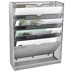 EASEPRES Mesh Wall File Organizer 5 Tier Vertical