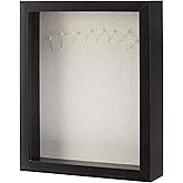 Amazon Basics 8" x 10" Rectangular Shadow Box Wood Frame for Photos, Art, and Memorabilia, Black, Tabletop Display