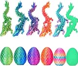 YILCER 6PCS 3D Printed Dragon Eggs Inside Dragon Fidget Toy Easter Gift Set