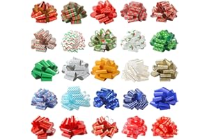 3 otters 26Pcs Christmas Bows for Gift Wrapping, 6.2inch Christmas Pull Bows for Xmas Present Gift Wrapping Holiday Decorative