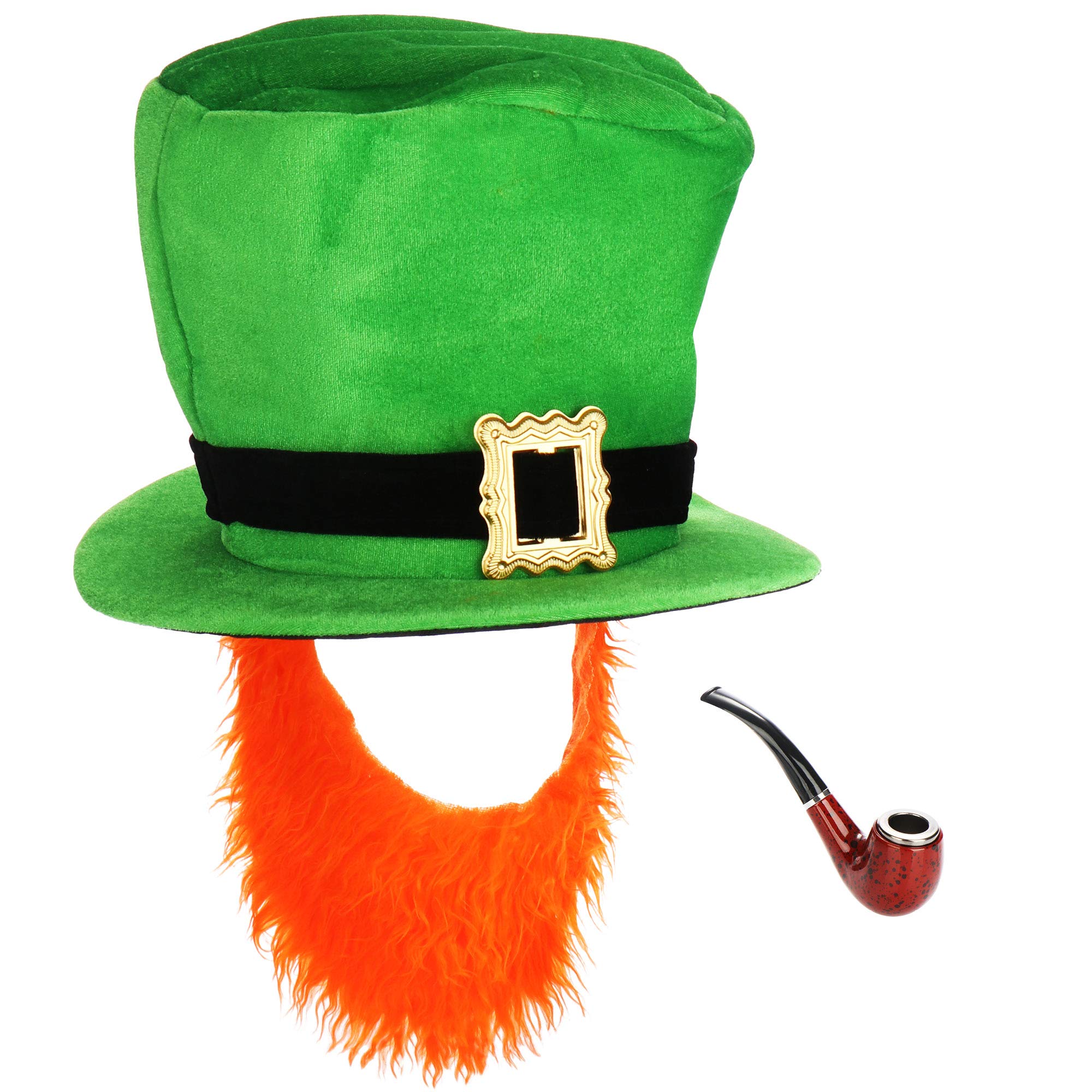 com-four® Leprechaun, Kobold Costumes - St. Patrick's Day - Outfits and Accessories for the green, Irish Festival - for Mardi Gras, Shrovetide, Carnival, Parade, Motto, Irish Pub (02 pieces - Set09)
