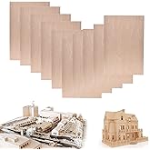 10 Pack Basswood Sheet, 1/16 X 8 X 12 Inch Thin Plywood Wood Sheets for Crafts