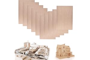 10 Pack Basswood Sheet, 1/16 X 8 X 12 Inch Thin Plywood Wood Sheets for Crafts