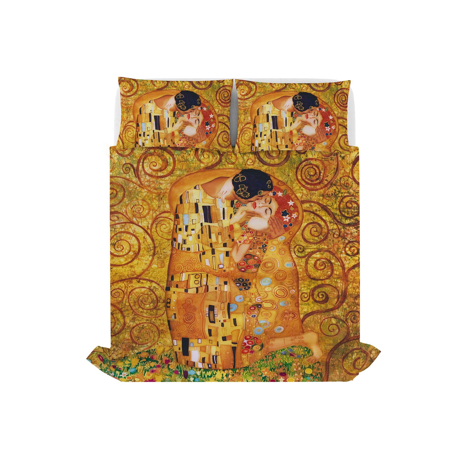 Sogni d'Autore Bed Linen Set (Flat Sheet 255x300cm + 2 Pillowcases 52x82cm with Internal Flap), SD02, 100% Cotton, DOUBLE