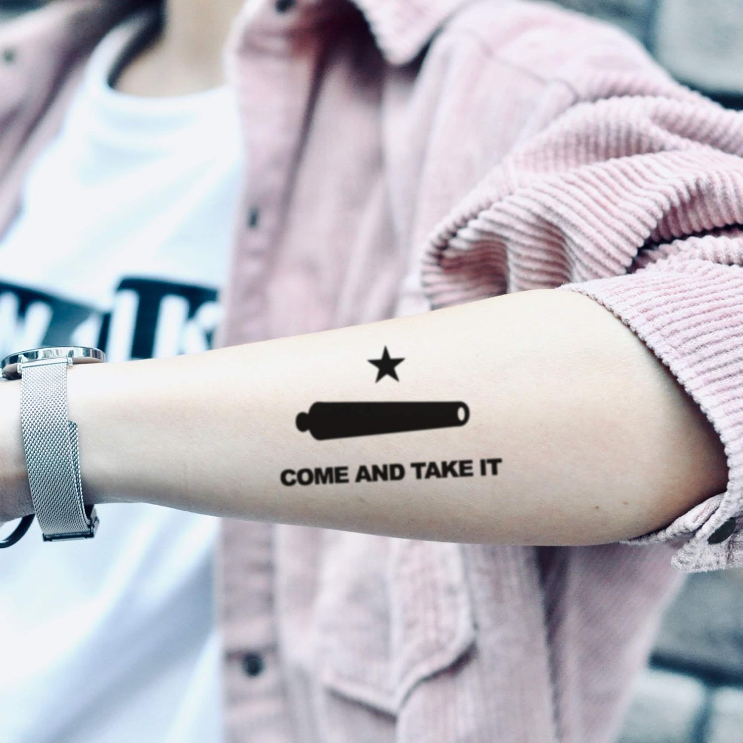 Amazon Com Texas Flag Come And Take It Temporary Tattoo Sticker Set Of 2 Www Ohmytat Com Beauty