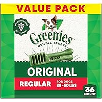 GREENIES Dog Treats Original Regular Natural Dental Care, (36 Treats) 36 oz. Pack