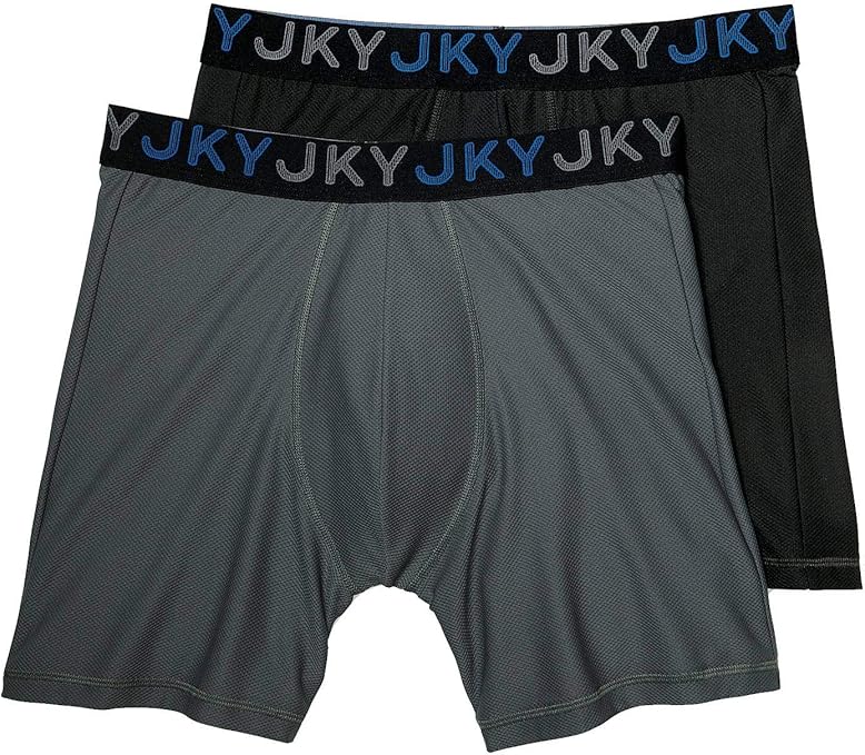 Jockey Men's Underwear JKY Active Mesh Midway 2 Pack, Black/Grey, M