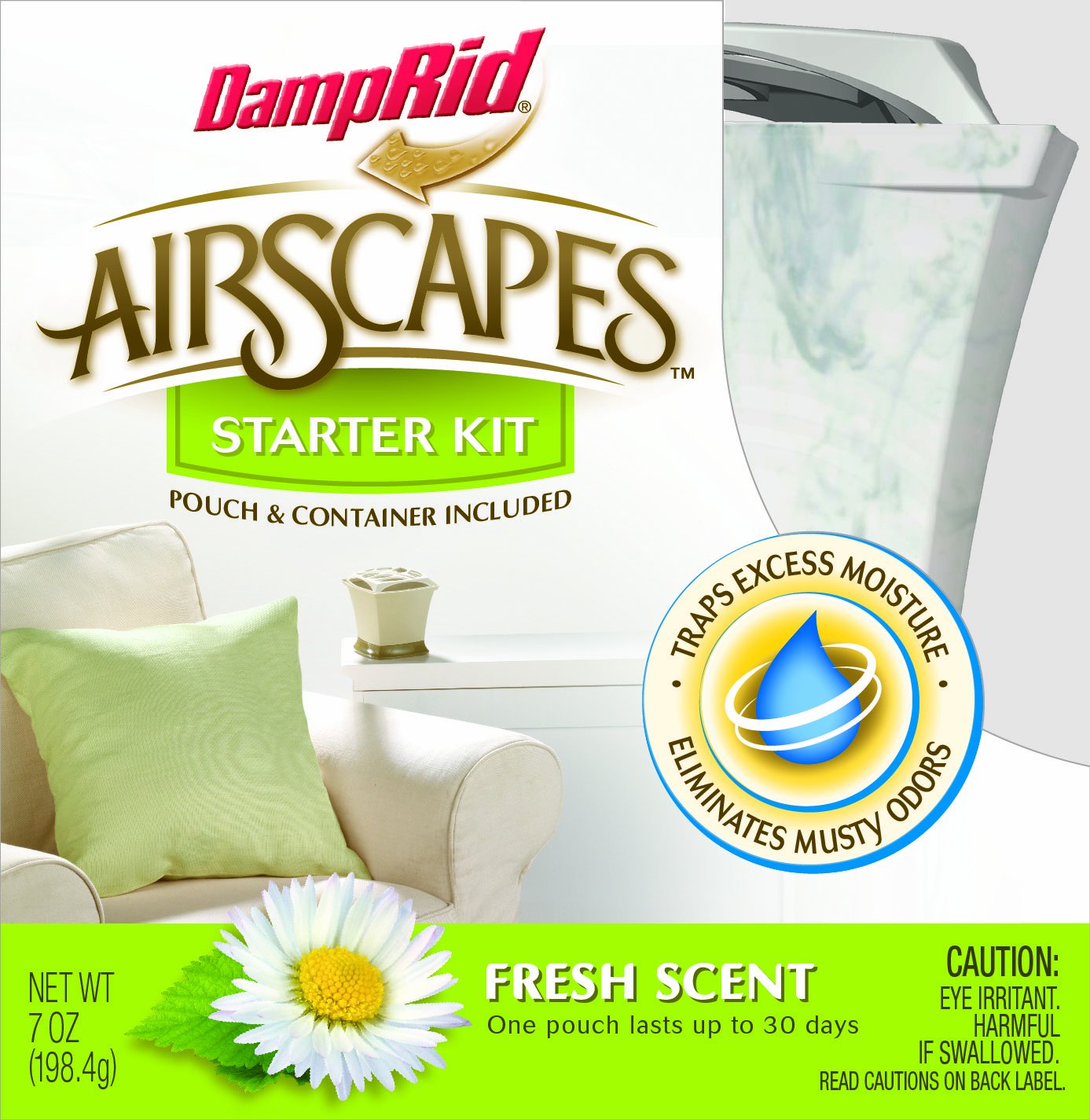 DampRid AS01WMFS Airscapes Dehumidifier Starter Kit, Fresh Scent