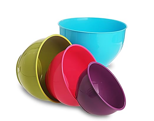 All Time Plastics Classic Mixing Bowl Set, 4-Pieces, Multicolour