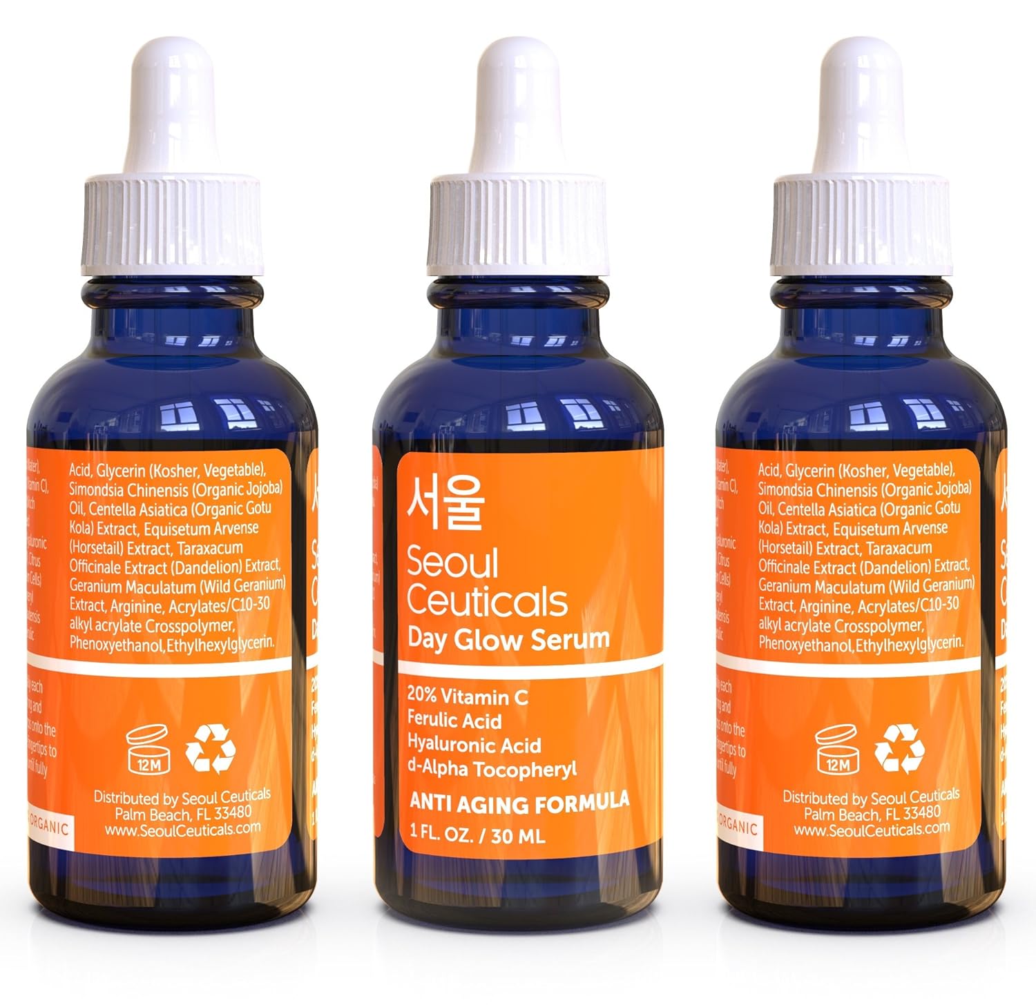 Korean Skin Care K Beauty - 20% Vitamin C Hyaluronic Acid Serum + CE Ferulic Acid Provides Potent Anti Aging, Anti Wrinkle Korean Beauty 1oz: Beauty