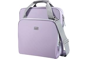 Losong 3 Ring Zipper Binder 2 Inch with Shoulder Strap 500 Sheet Capacity & Multi-Pockets for School and Office Binder Organizer, Compatible with 13-Inch MacBook/Tablet (Patent Design Purple)