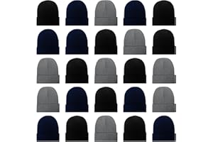 LYDTICK 25 Pack Winter Beanie Hats Bulk for Men Women, Wholesale Knit Beanies Cold Weather Skull Caps