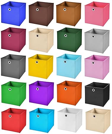 4er Set Weiß Faltbox 28 x 28 x 28 cm Aufbewahrungsbox faltbar