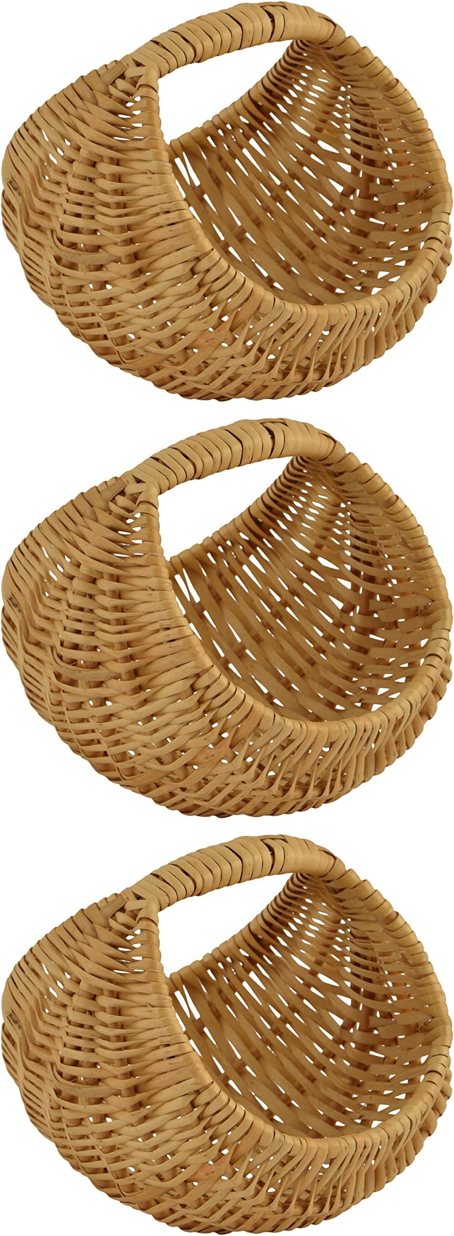 Devan Handicrafts Bamboo Storage Basket (Brown, Pack of 3)