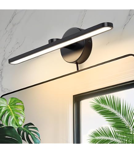 Modern Black LED Vanity Light, 7-Light Bathroom Wall Sconce - Slim Iron Construction, Energy-216186