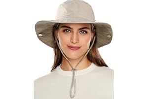 SHINCHIC Water-Resistant Bucket Rain Hat for Women Wide Brim Summer UPF50+ Cowboy Sun Hat Men Foldable Soft Floppy Beach Hat