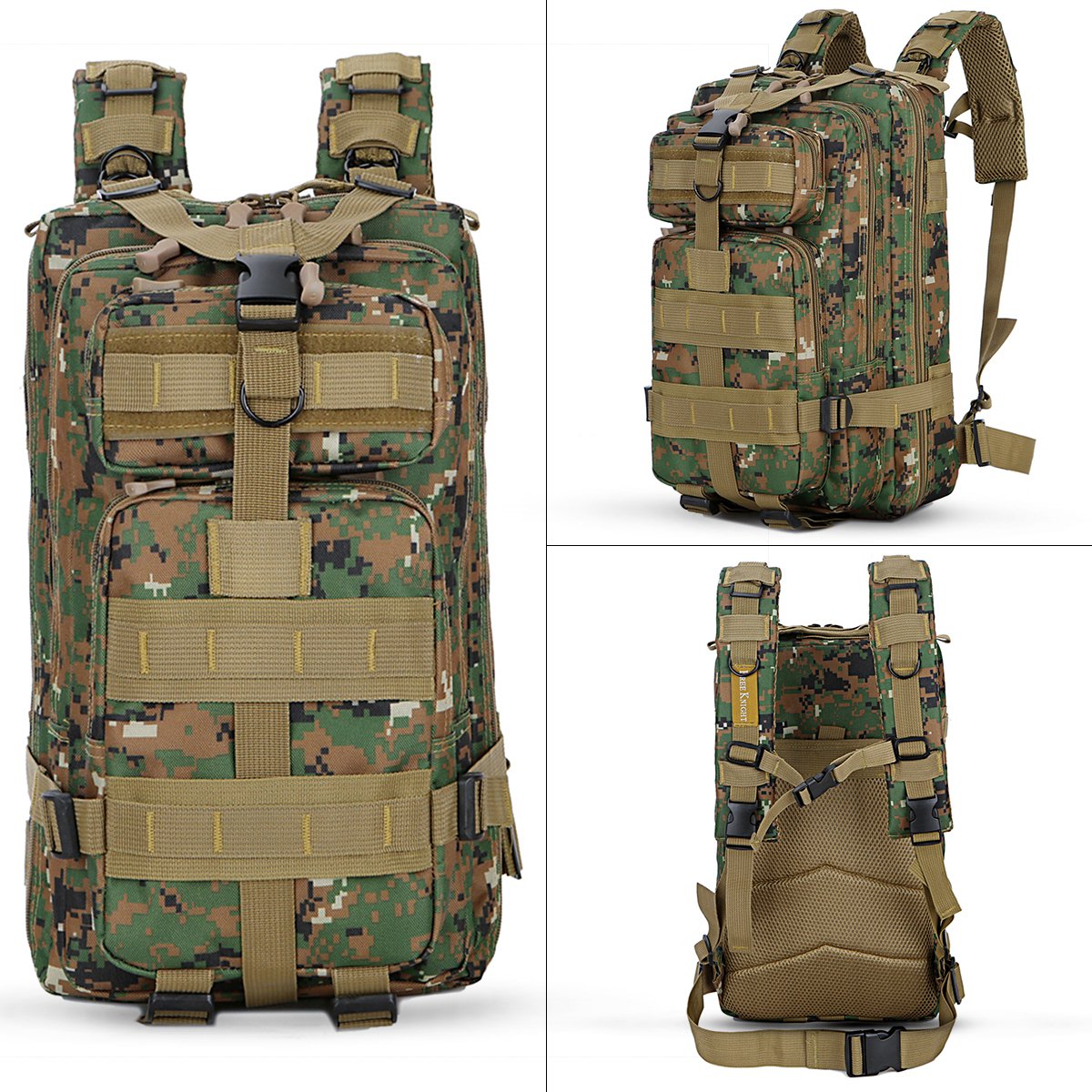 30L Military Tactical Backpack Waterproof Outdoor Bag School Book Bag for Hiking Camping Climbing Trekking Travel Daypack for Kids Teenagers Size 8.6\'\'x 5.9\'\'x 16.9\'\' (Camouflage3)