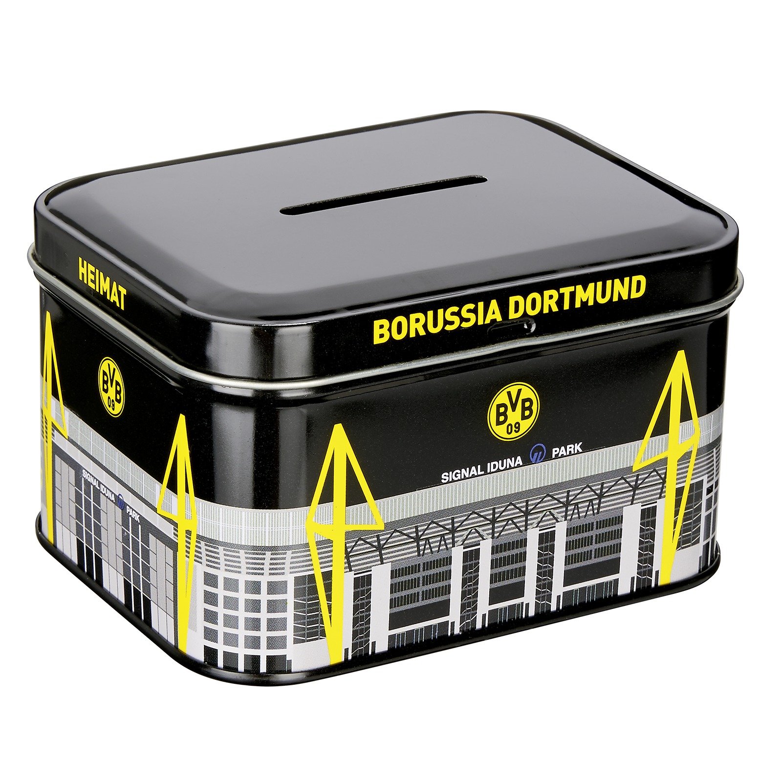 Borussia Dortmund, Metal money box, black-yellow,