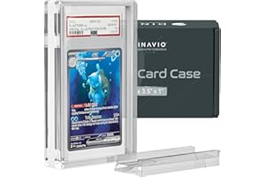 Dinavio Crafthouse PSA Graded Card Display Acrylic Case for Standard PSA Slab Case - Slab Case for Graded Cards - PSA Card Case - Graded Card Display Case - Stand Included (White Border)