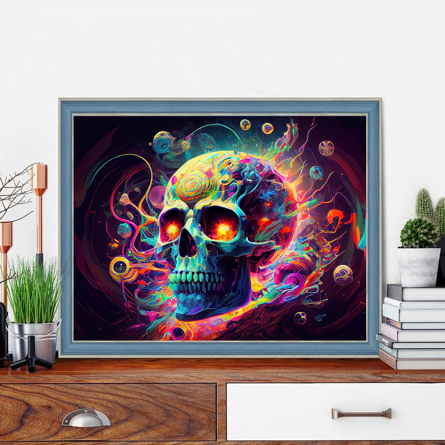 igoodom Skull Diamond Painting Art Kit for Adults Sugar Skull Diamond Art Painting for Beginners Full Drill Round Gem Art Painting for Crafts Home Wall Decor Gift 16x12inch