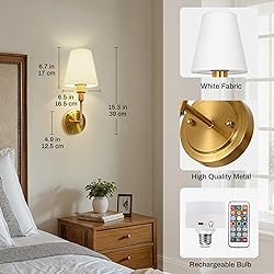 DORESshop Battery Operated Wall Sconce Set of