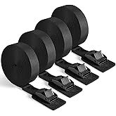 GRTMLZ Kayak Straps for Roof Racks 4-Pack 16.4FT Heavy Duty Cam Buckle Tie Downs with Thick Sponge Pads, Lashing Straps for Canoe SUP Surfboard Motorcycle Boat Trailer Cargo Securement (1" x 16.4FT)