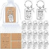 Siifert 50 Set Christian Cross Keychains Bulk Christian Keychain Bible Verse Religious Prayer Gifts for Women Men