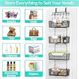 HapiRm Over The Door Organizer with 4 Large Metal Baskets and Hooks view 7