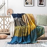 Edcooy Bohemian Throw Blanket for Couch，Colorful Chenille Tassels Boho Woven Hippie Throw Blankets for Couch Bed Sofa Chair Recliner Loveseat, Bohemian Fringe Tassels Decor Home(Blue, S:60x75)