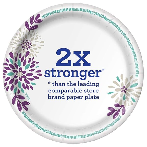 DIXIE MEDIUM PAPER PLATES, 8.5 INCH, 90 COUNT, 2X STRONGER*, MICROWAVE-SAFE, SOAK-PROOF, CUT RESISTANT, DISPOSABLE PLATES FOR EVERYDAY BREAKFAST, LUNCH, & DINNER MEALS
