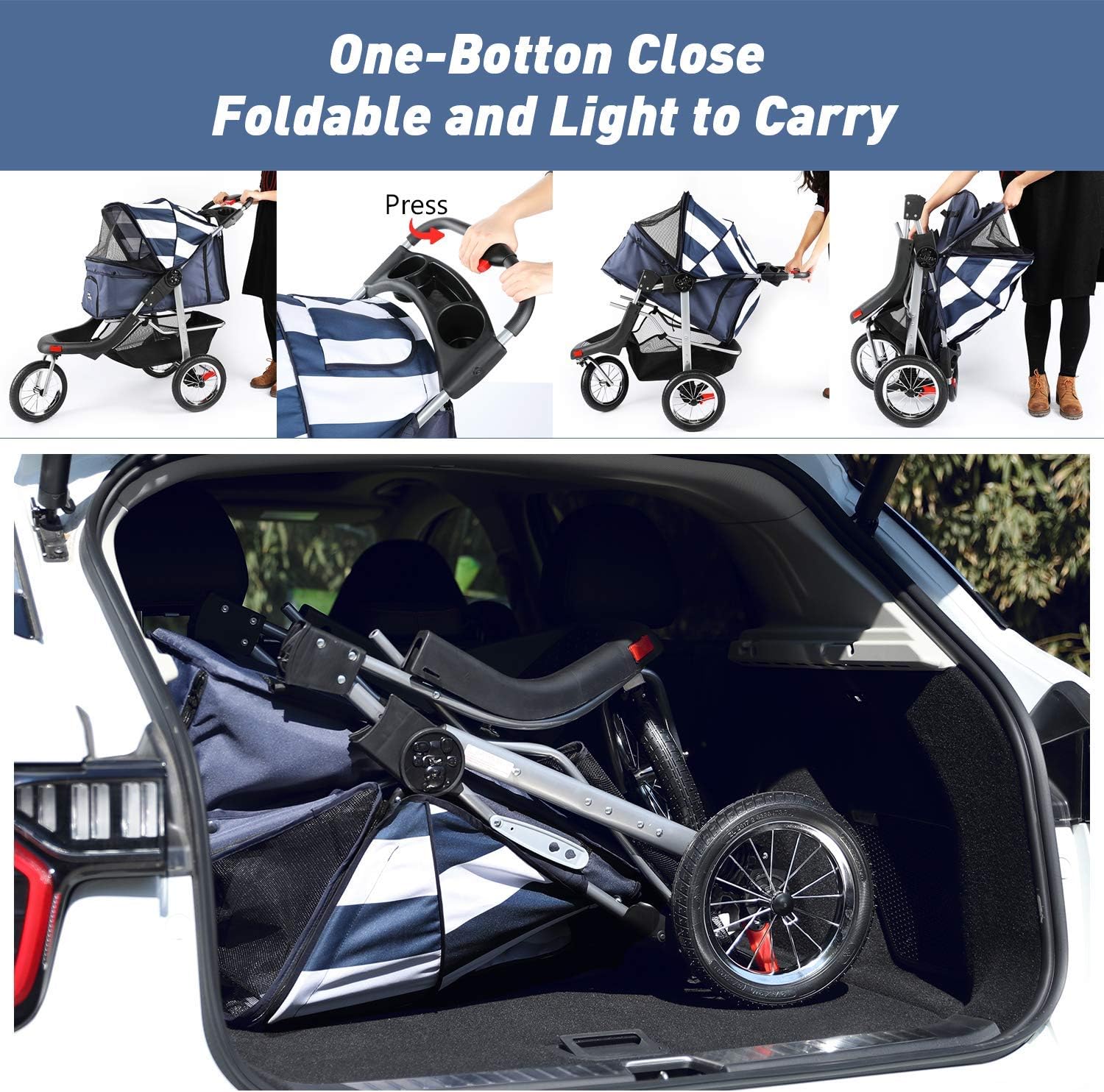 lazy buddy dog stroller rubber wheels stroller