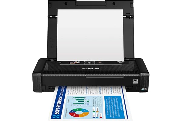 Epson Workforce WF-110 Wireless Color Mobile Printer,White, Small,Black