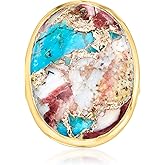 Ross-Simons Kingman Turquoise Ring in 18kt Gold Over Sterling