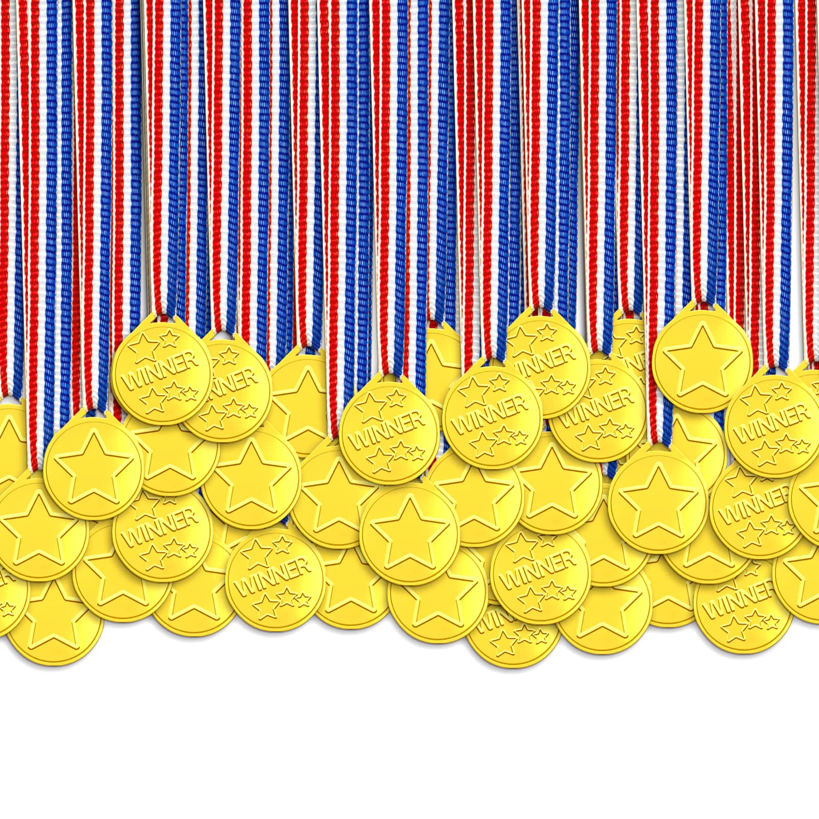 Anjing 100 Pieces Medals for Children Winners Plastic Medals Awards for School Sport Day or Mini Olympics Event