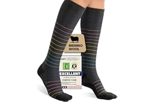 Iambamboo Merino Wool Compression Socks for Women Men, 15-20 mmHg Knee High Socks for Flying, Travel, Running