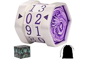 ALOBGHDC Metal MTG Life Counter Wheel Metal Magic Life Counter MTG Health Tracker MTGs Foundations with Dragon Symbol for Board Games, Cards Games, TTRPGs, Compatible with MTGs(Pearl Silver_Purple)
