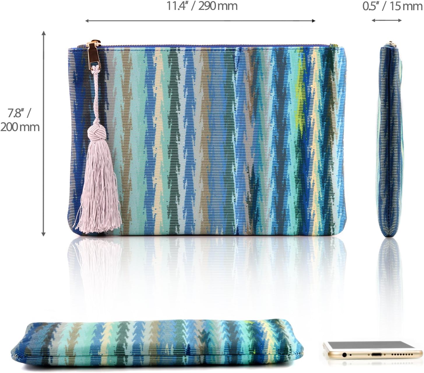 Otto Angelino Designer Women’s Bohemian & Fashion Clutch Purse - Multiple Slots Money, Cards, Smartphone - Ultra Slim - Image 3