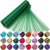 Trimming Shop Organza Roll Snow Glitter 25m x 29cm Hunter Green