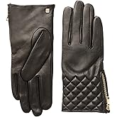 Bruno Magli Women's Quilted Leather Touch Screen Compatible Glove with Cashmere Lining