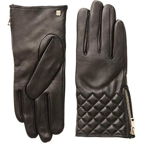 Kate Spade Women's Leather Gloves with Spade Logo, Stylish