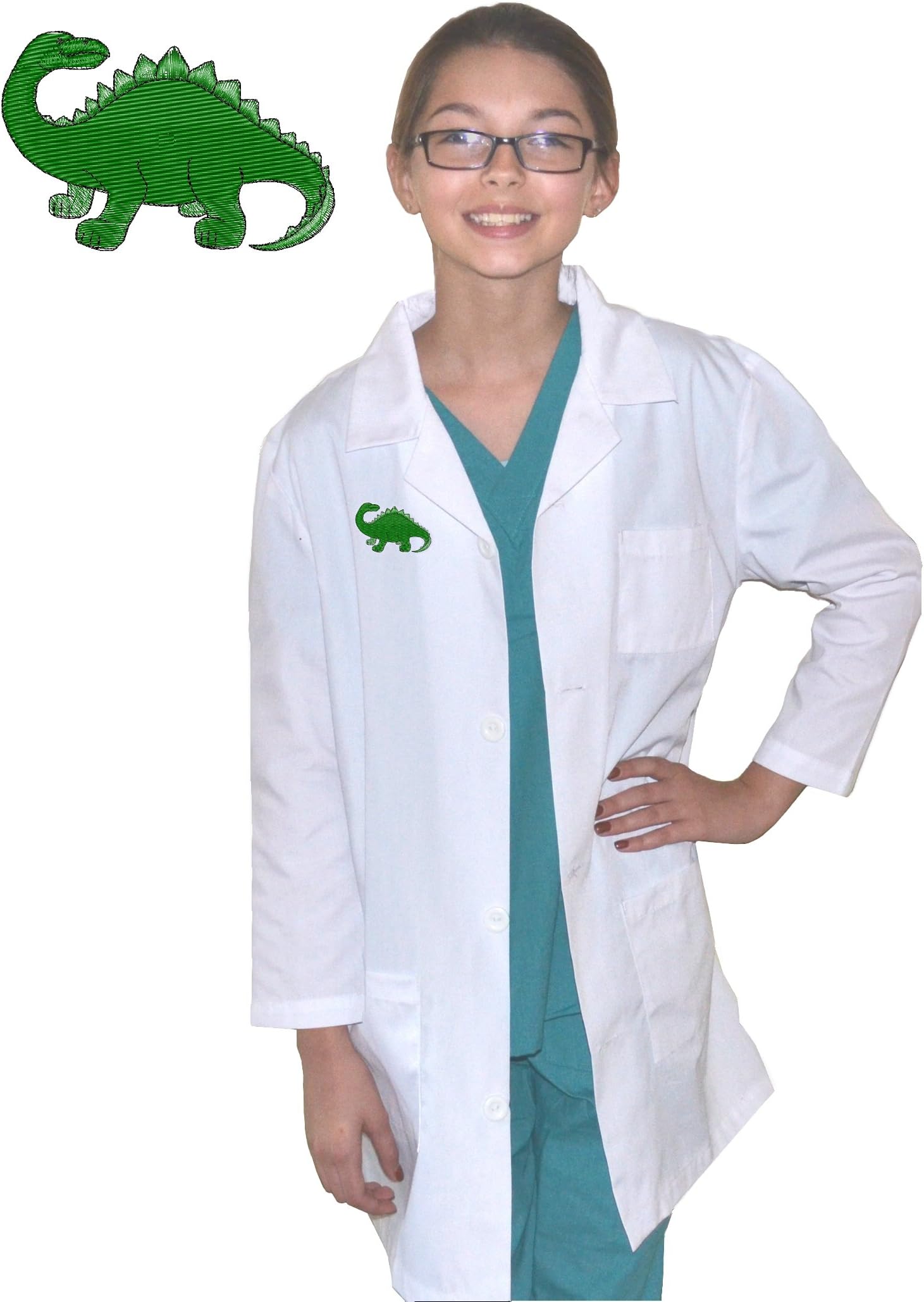Kids Paleontologist Lab Coat with Brontosaurus Dinosaur Design