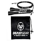 Beast Rope by Beast Gear – Speed Skipping Rope for Fitness, Conditioning & Fat Loss. Ideal for Crossfit, Boxing, MMA, HIIT, Interval Training & Double Unders