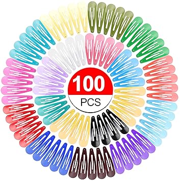 Amazon Com 100 Pieces 2 Inch Snap Hair Clips Metal Hair