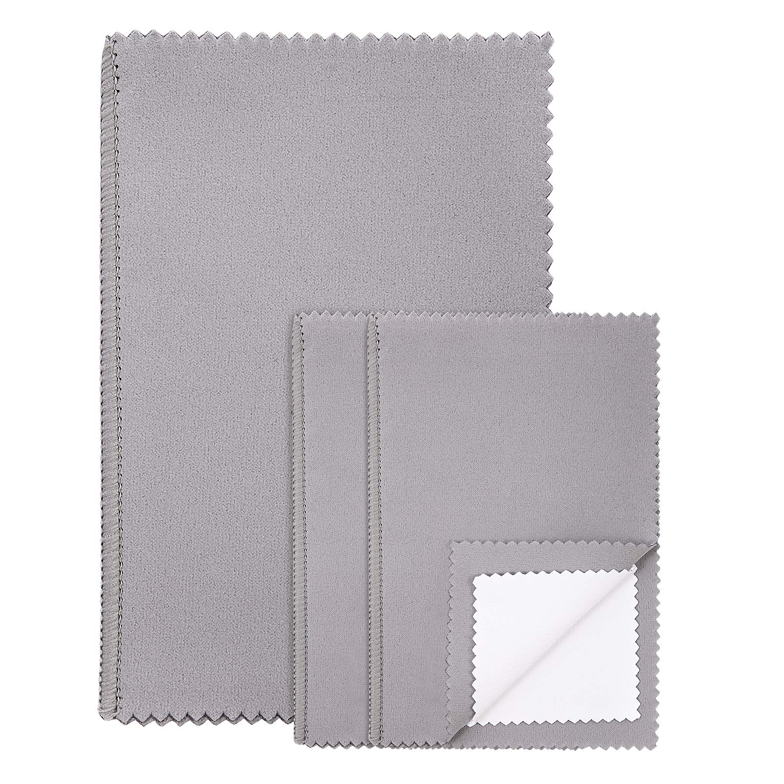Photo 1 of 3 Pack Silver Polishing Cleaning Cloth, Keeps Jewelry Clean and Shiny.(1 Pack10'' x 12''+2 Pack 6'' x 8'')