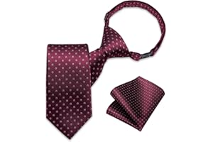 DiBanGu Boys Pre-tied Neckties and Pocket Square Set Adjustable Strap Tie for Kids Wedding Party Graduation School Uniforms